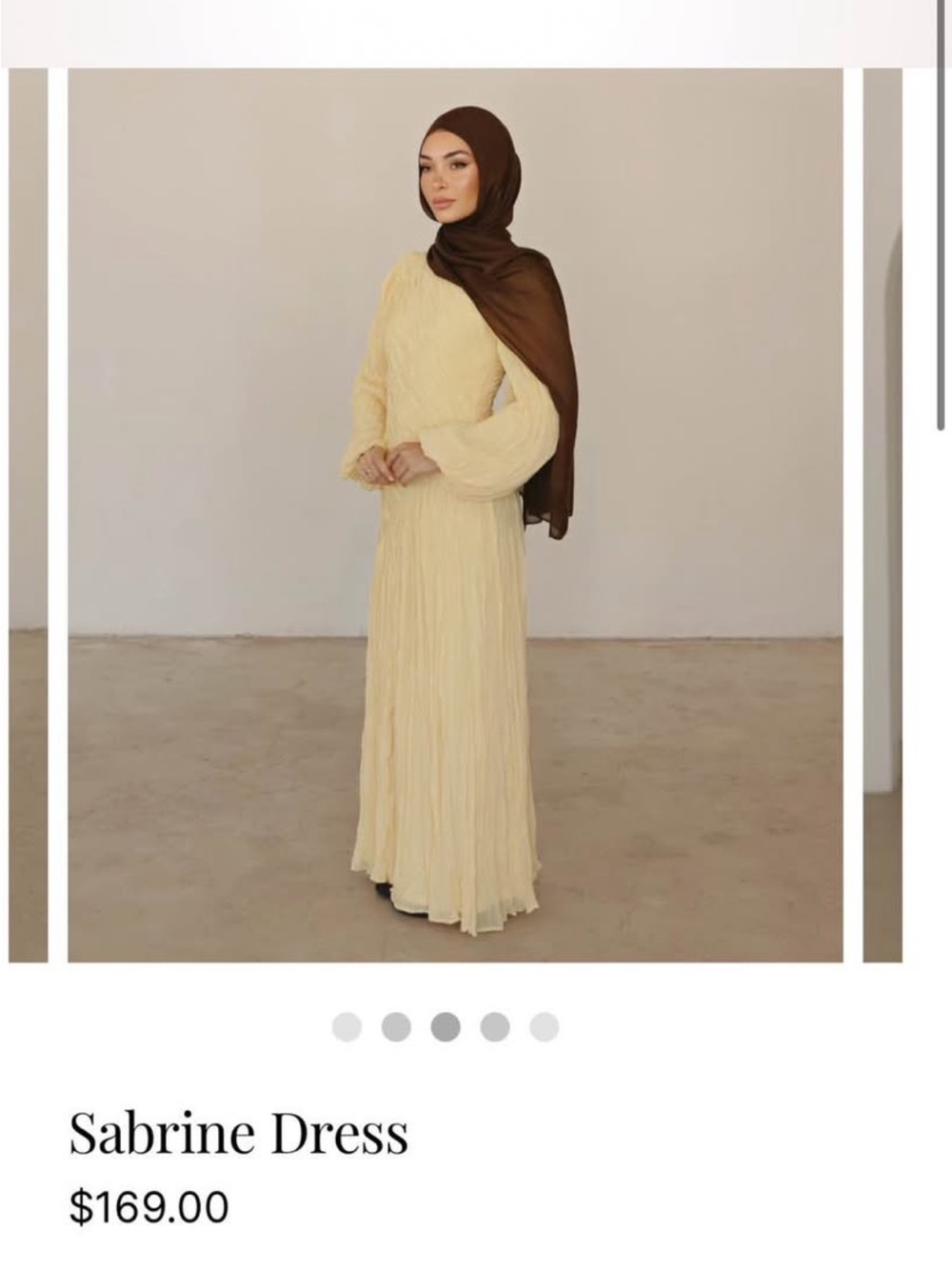 AYNA - Sabrine Dress - Cream Long Sleeve Maxi Dress (modest dress)